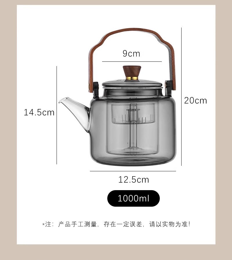 透黑提梁壶围炉煮茶壶玻璃烧水泡茶壶耐高温煮茶器炭火炉蒸煮茶壶详情8