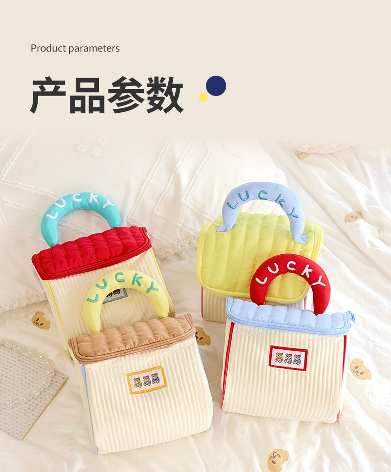 Cute house makeup bag, water-repellent polyester toiletry bag, travel portable handbag, large-capacity storage bag pic 8