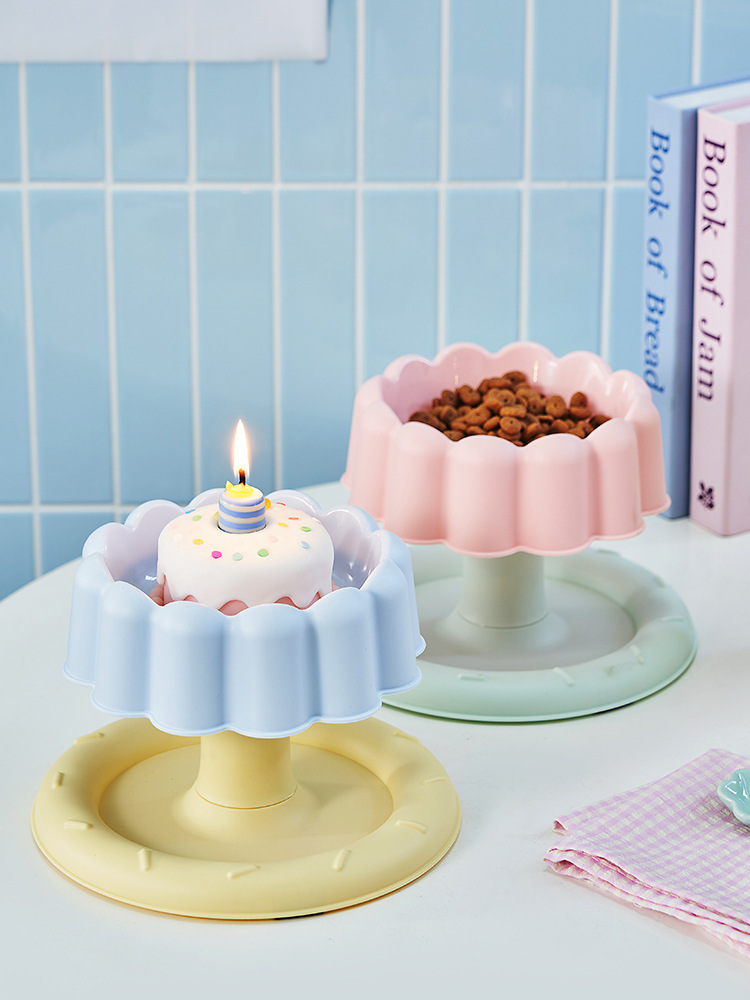 Pet stainless steel anti-knock cat food plate, high rack bowl, pet birthday bowl, dog rice bowl, detachable and easy to clean pic 15