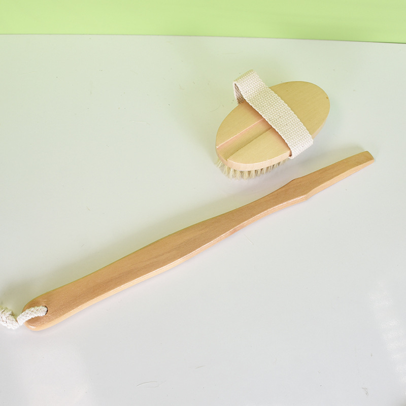 猪鬃毛洗澡刷长柄木制浴刷去角质身体干刷子猪鬃毛刷后背搓澡刷子详情15