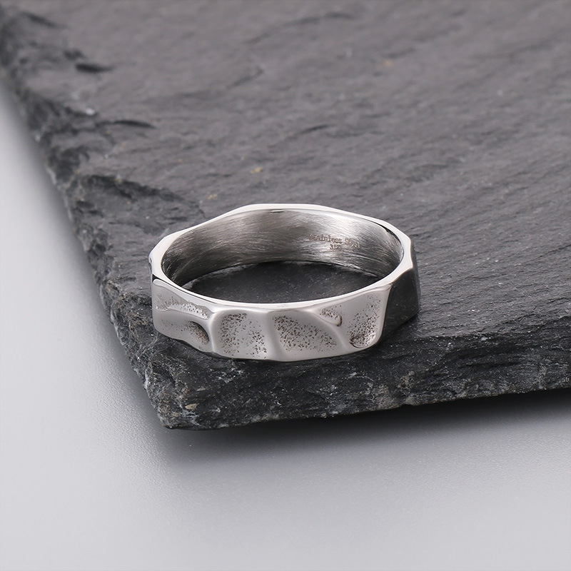 Wholesale of niche stainless steel ring accessories with a cold and unique texture design sense on Instagram pic 7