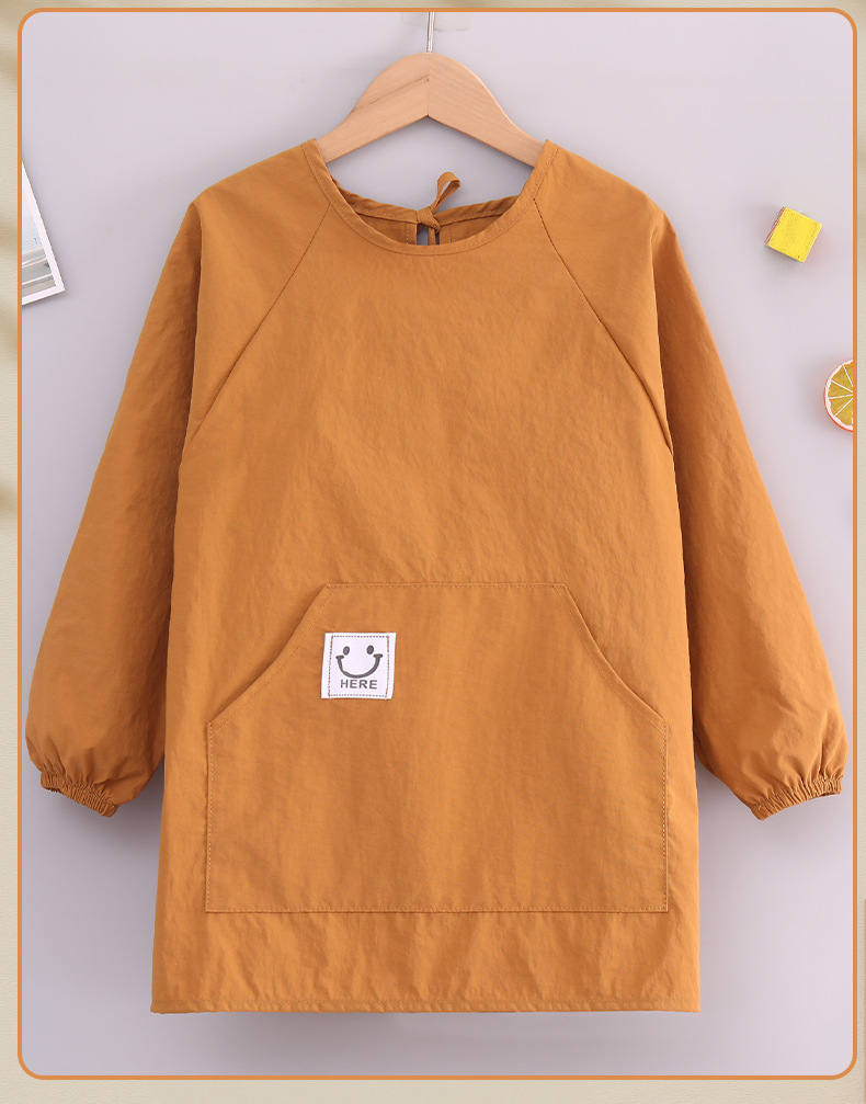 儿童罩衣防泼水长袖围裙耐脏餐饮幼儿园吃饭反穿衣小学生画画衣详情2