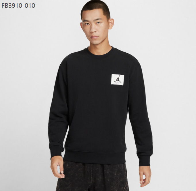 秋季新款海外乔丹AJ男士卫衣飞人贴布绣休闲运动训练情侣套头衫详情2