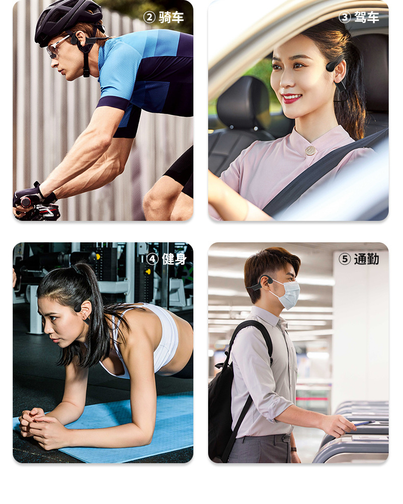 Amazon Cross-border Bone conduction Headphones Bluetooth 5.3 wireless sports headphones, no in-ear, ultra-long battery life, Huaqiangbei pic 7