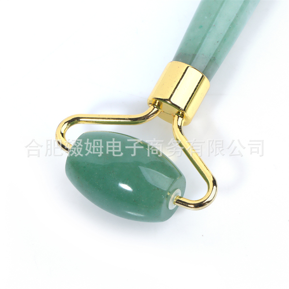 跨境天然玉石滚轮美容器粉晶东陵刮痧板全身通用脸部颈部按摩器详情12