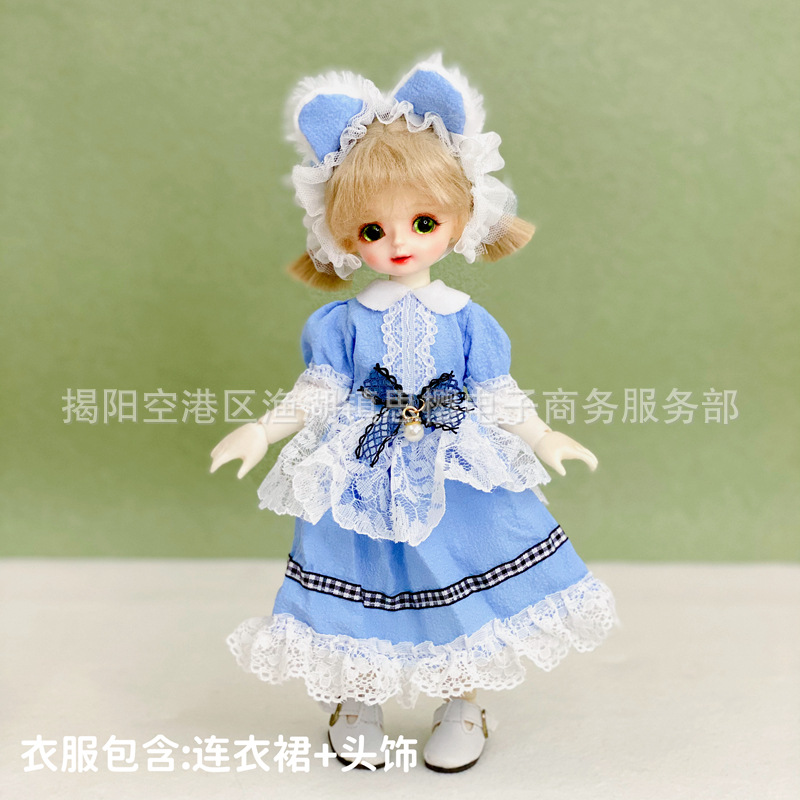 6分bjd娃娃换装衣服洛丽塔套装30厘米洋娃娃裙子连衣裙制服女仆装详情33