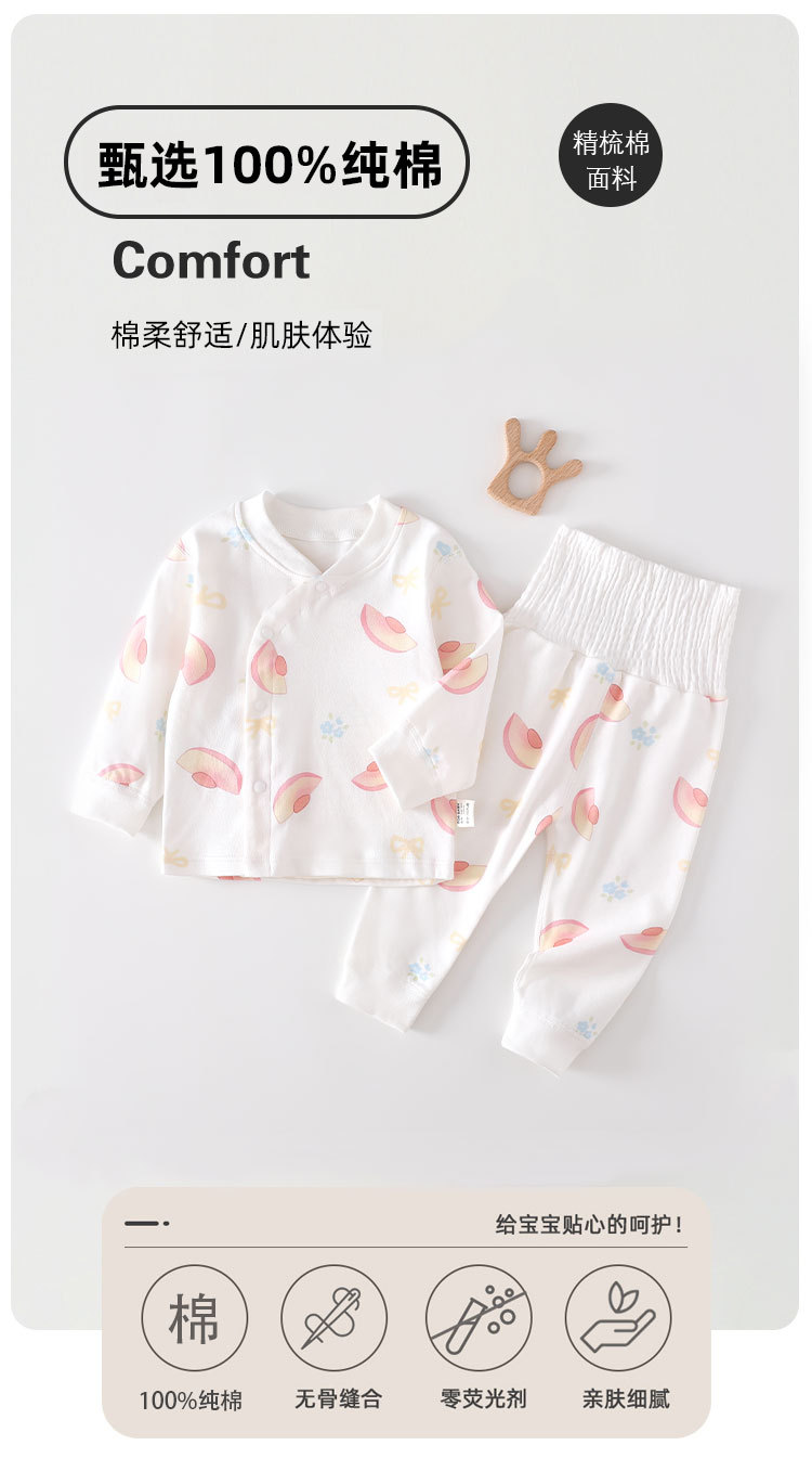 纯棉A标婴儿睡衣春秋单层睡衣分体套装长袖秋衣宝宝衣服宝宝套装详情4