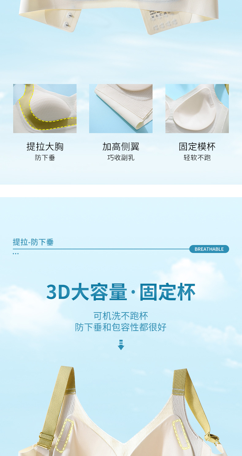 无痕大码运动束胸内衣女大胸显小胸全罩杯超薄款防下垂夏天文胸罩详情4