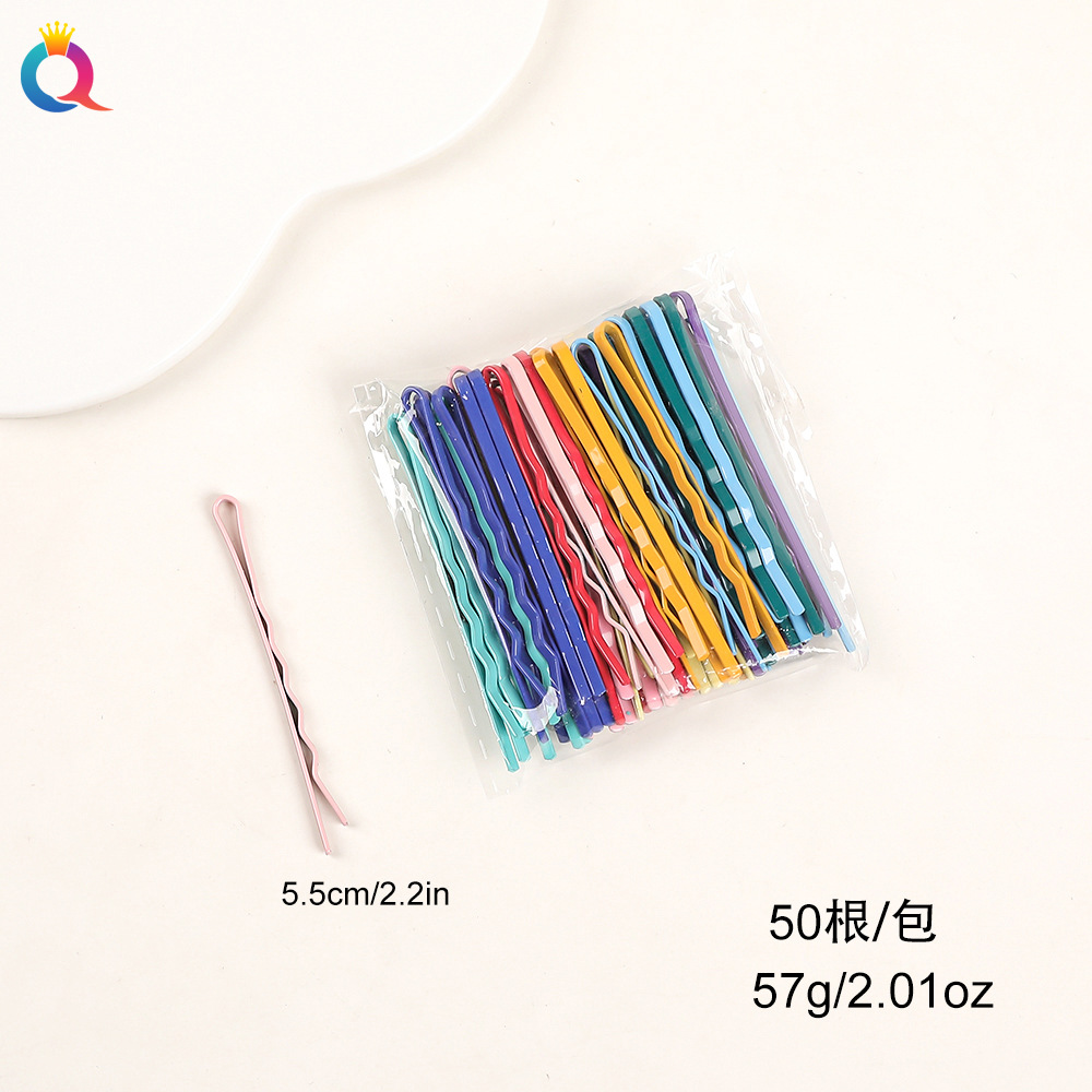 Wholesale of Qiyue Classic black straight clips, durable lacquered hair clips, braided hair clips, broken hair bangs clips and side clips pic 58