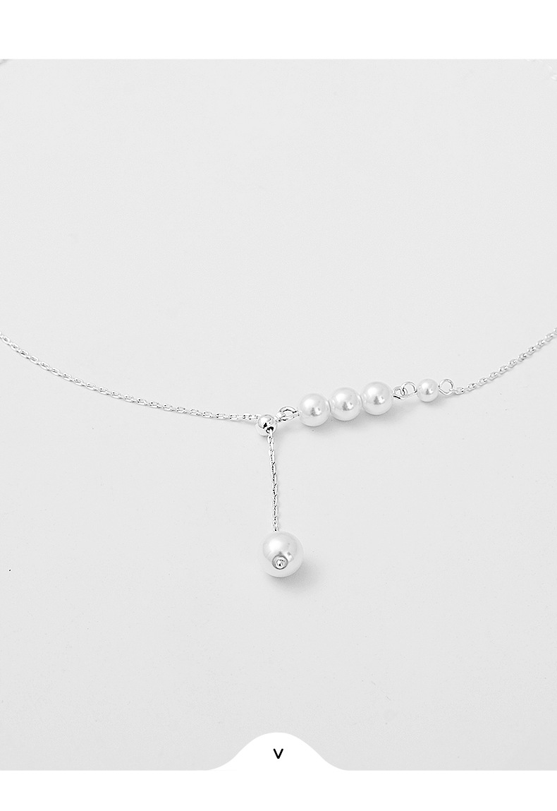 可抽拉Y字珍珠项链女百搭小众轻奢高级感锁骨链气质ins风潮流项链详情4