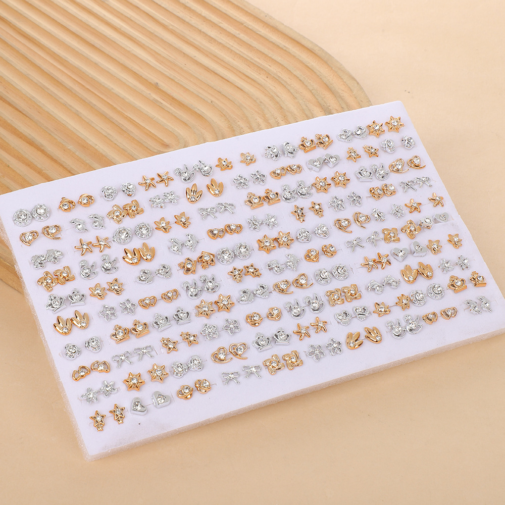 Cross-border plastic ear studs with a niche and high-end feel, colorful butterfly ear studs, autumn and winter style, versatile multi-ear hole combination earrings pic 10