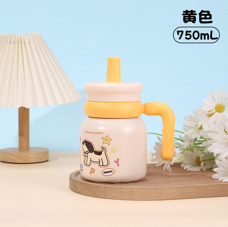 现货儿童316不锈钢保温杯女高颜值保冷吸管学生便携大肚水杯详情12