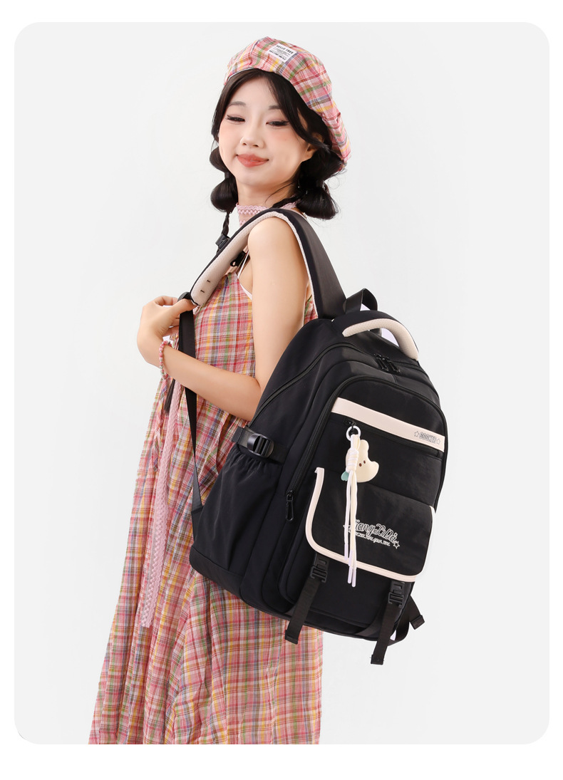 New high-appearance-level weight reduction and spine protection schoolbag for girls, junior high school students, large-capacity ultra-light campus backpack for teenagers pic 30