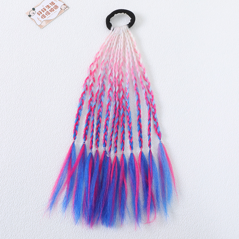 Colorful braids for children, hip-hop gradient short braids, hair bands, ponytails, dreadlocks, wigs, European and American Tibetan hair accessories pic 32