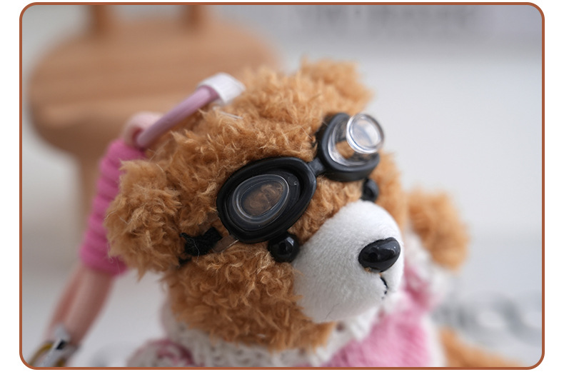 Cute internet-famous dress-up sweater, swimming goggles, exquisite cartoon dress-up bear, plush toy, bear bag and pendant pic 14