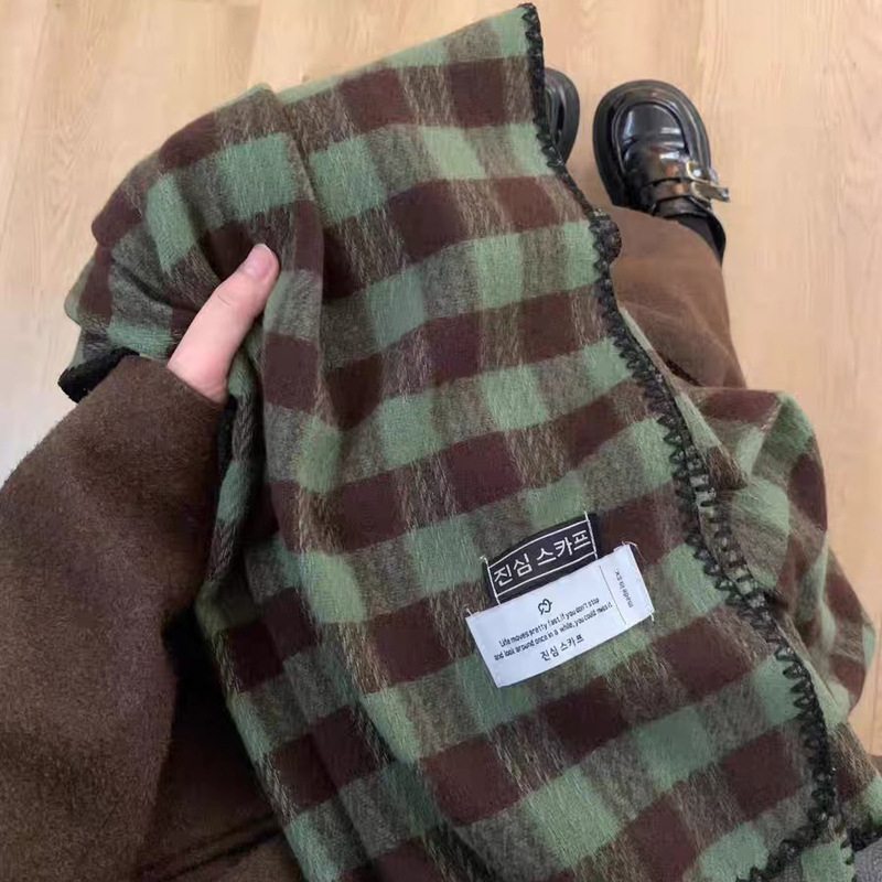 格子围巾大集合~韩系复古流苏ins女秋冬季学生百搭保暖氛围感围脖详情9