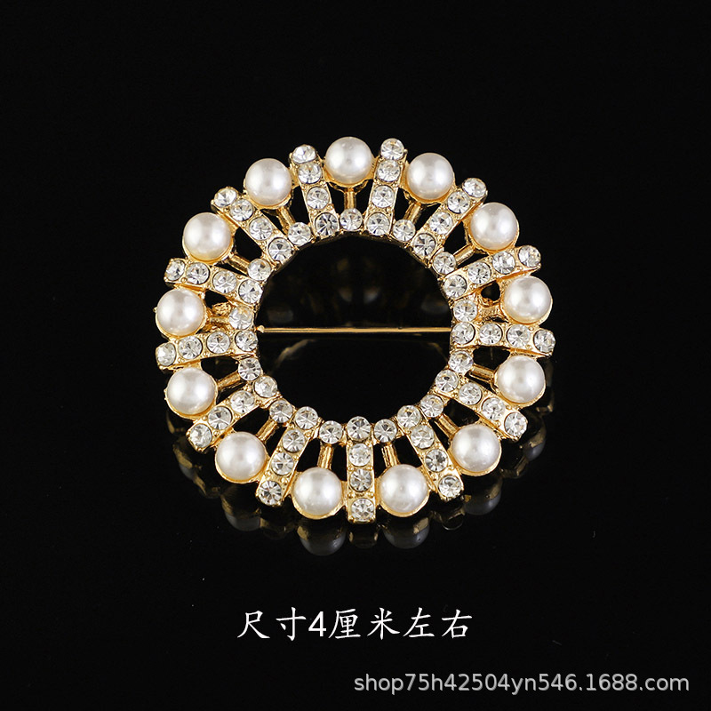 韩版质感胸针女高级感合金胸花轻奢小众镶钻固定防走光别针大衣饰详情29