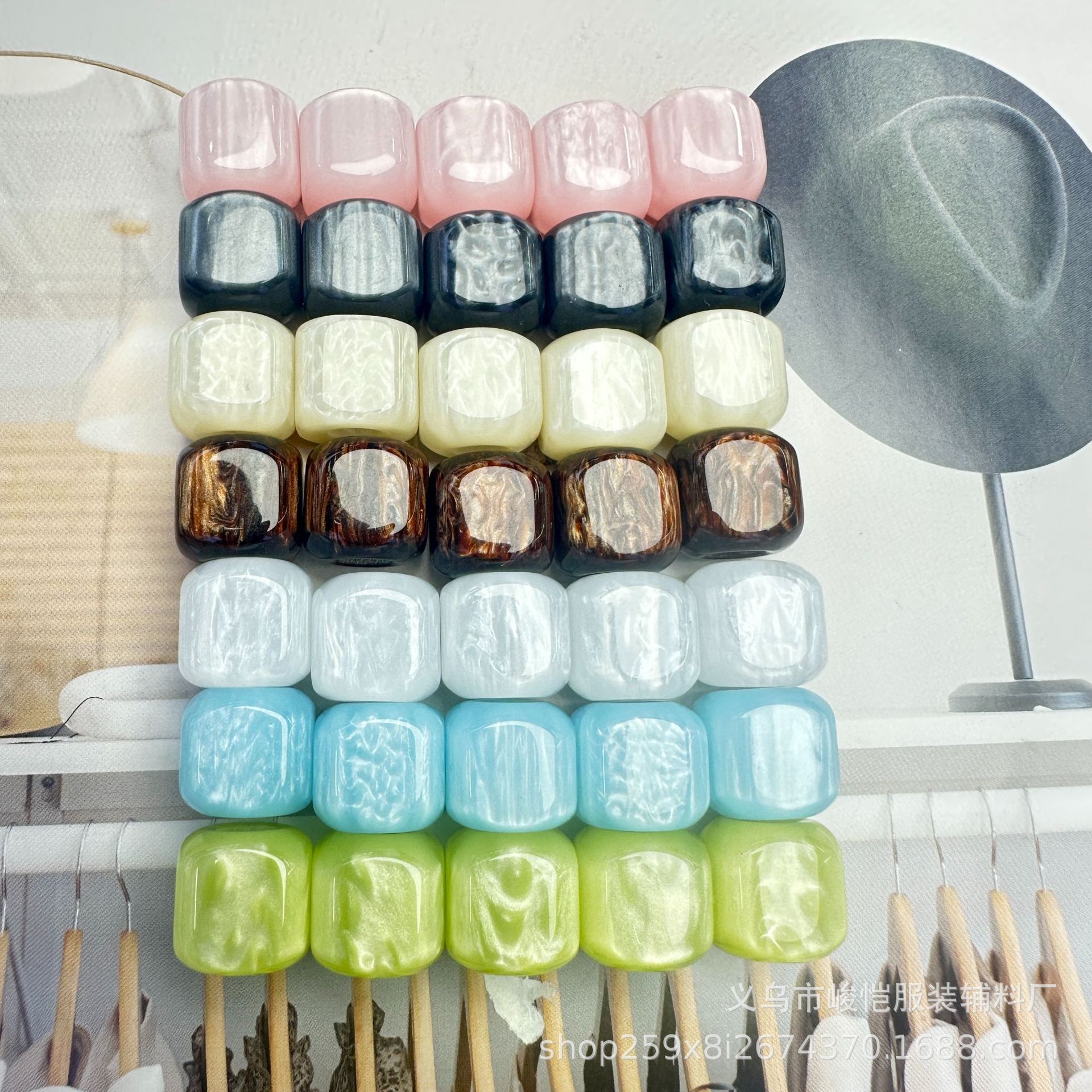 新款大孔批发链项链串珠手高级diy手工12mm桶珠树脂爆款配件多色详情11