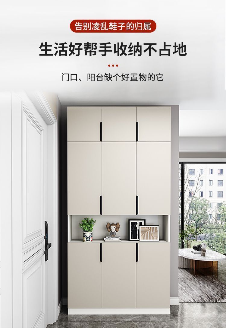 实木入户鞋柜换鞋凳家用门口靠墙多功能玄关柜收纳置物阳台储物柜详情4