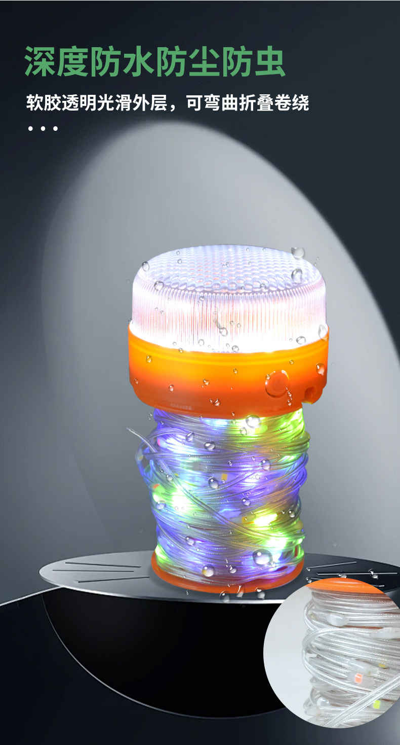 跨境LED彩灯圣诞节日露营帐篷装饰十米灯串USB充电收纳氛围小夜灯详情10