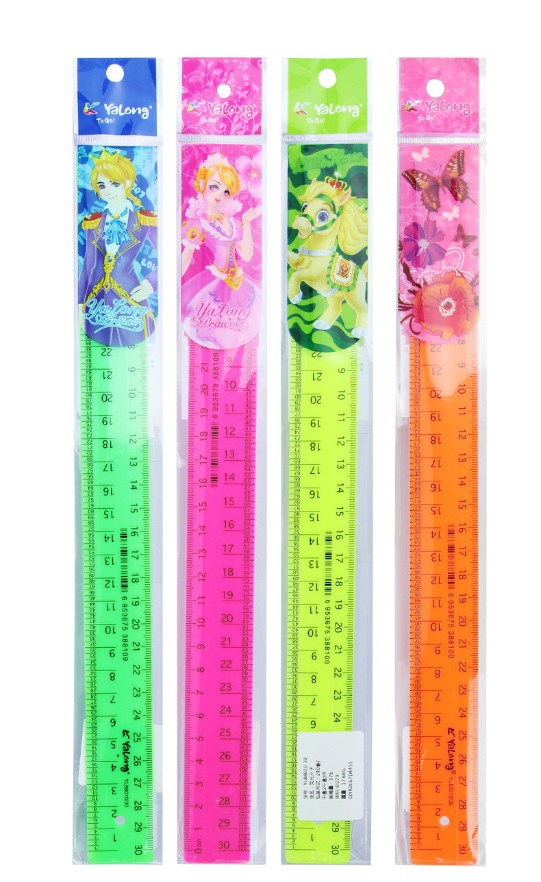 Yalong Cross-border plastic ruler 30 centimeters school ruler for students pic 7