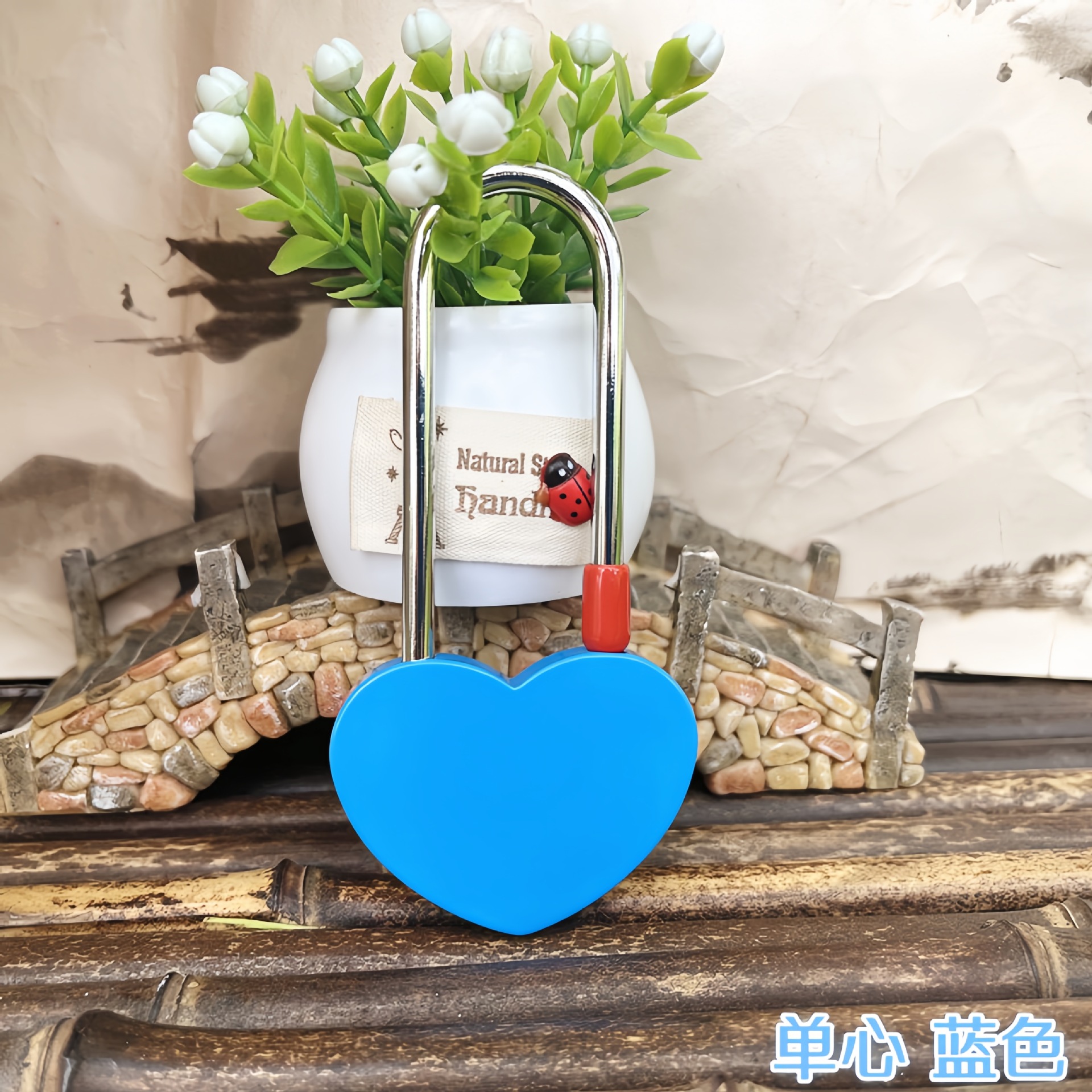 厂家直销彩色 同心锁 许愿锁 长寿锁 连心锁爱情锁景区工艺品LOGO详情4