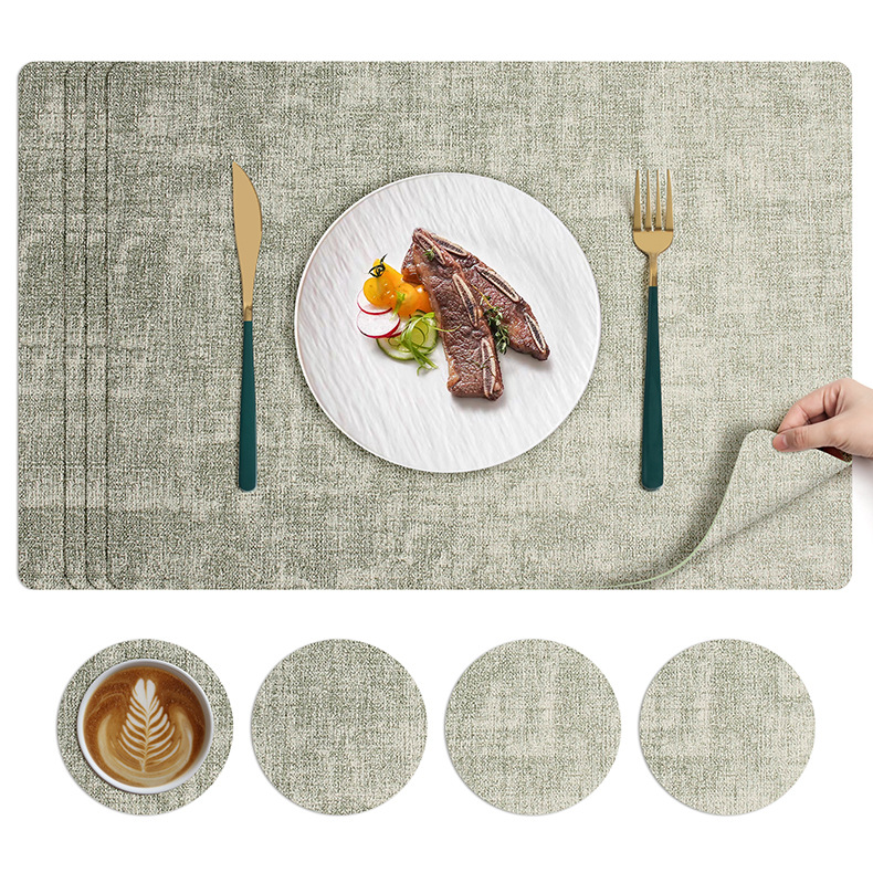北欧ins风餐垫皮革桌垫防烫垫餐桌隔热垫碗垫高级感餐盘垫茶杯垫详情23