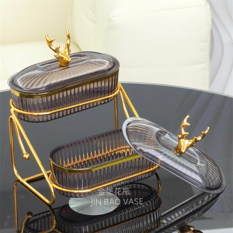 轻奢高颜值玻璃果盘商用水果拼盘家用创意分格干果盒小吃零食盘详情28