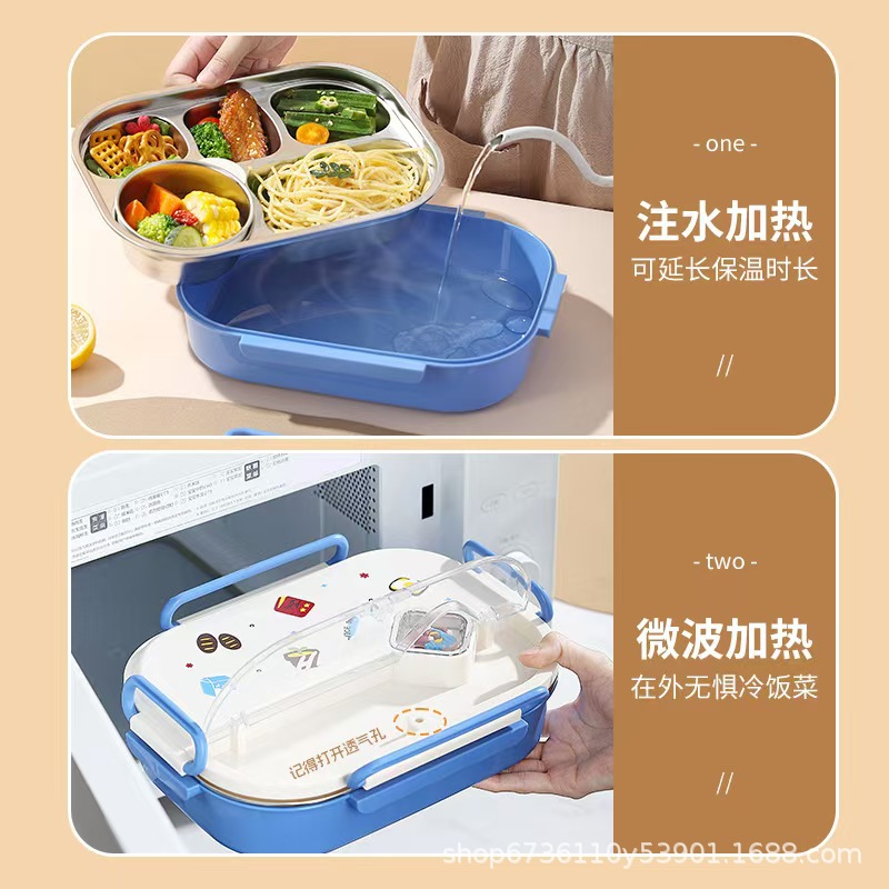 316不锈钢保温饭盒幼儿园学生食品级儿童分格便当餐盒食堂打饭盒详情13