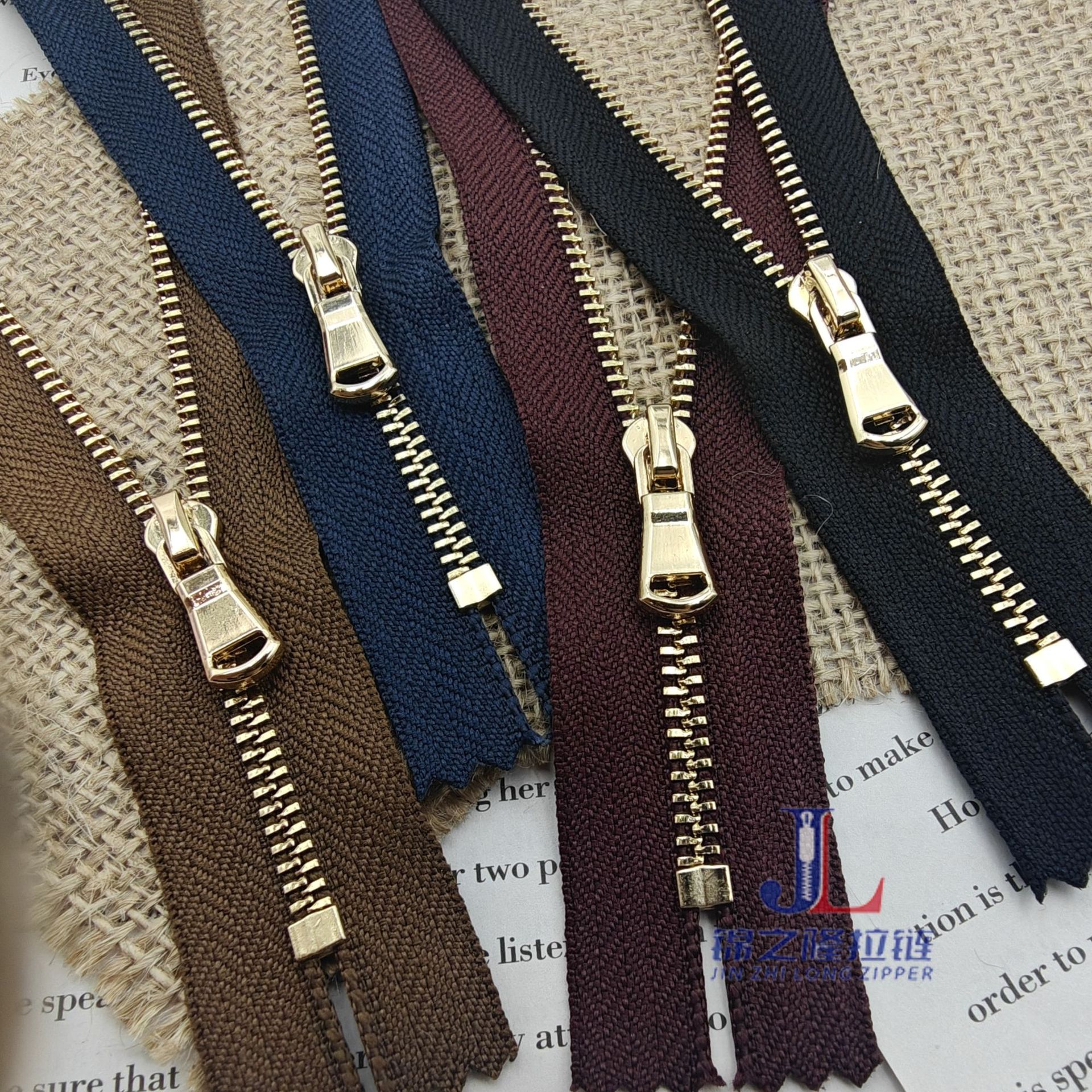 No. 3 and No. 5 metal Y-tooth light gold white gold open tail closed tail clothing set zipper access control pocket pic 7