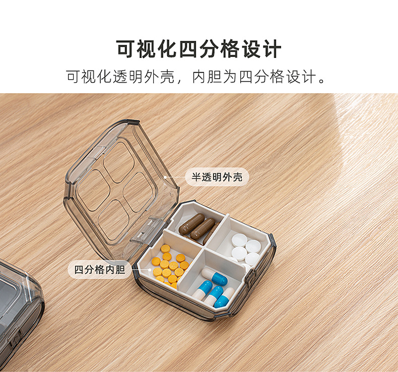 Portable moisture-proof medicine box, mini sealed portable small medicine box, pill and tablet storage box, large capacity pic 5