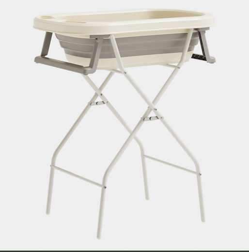 Baby home folding bathtub with rack, folding basin, folding water spoon, folding bucket six-in-one set with color box pic 3