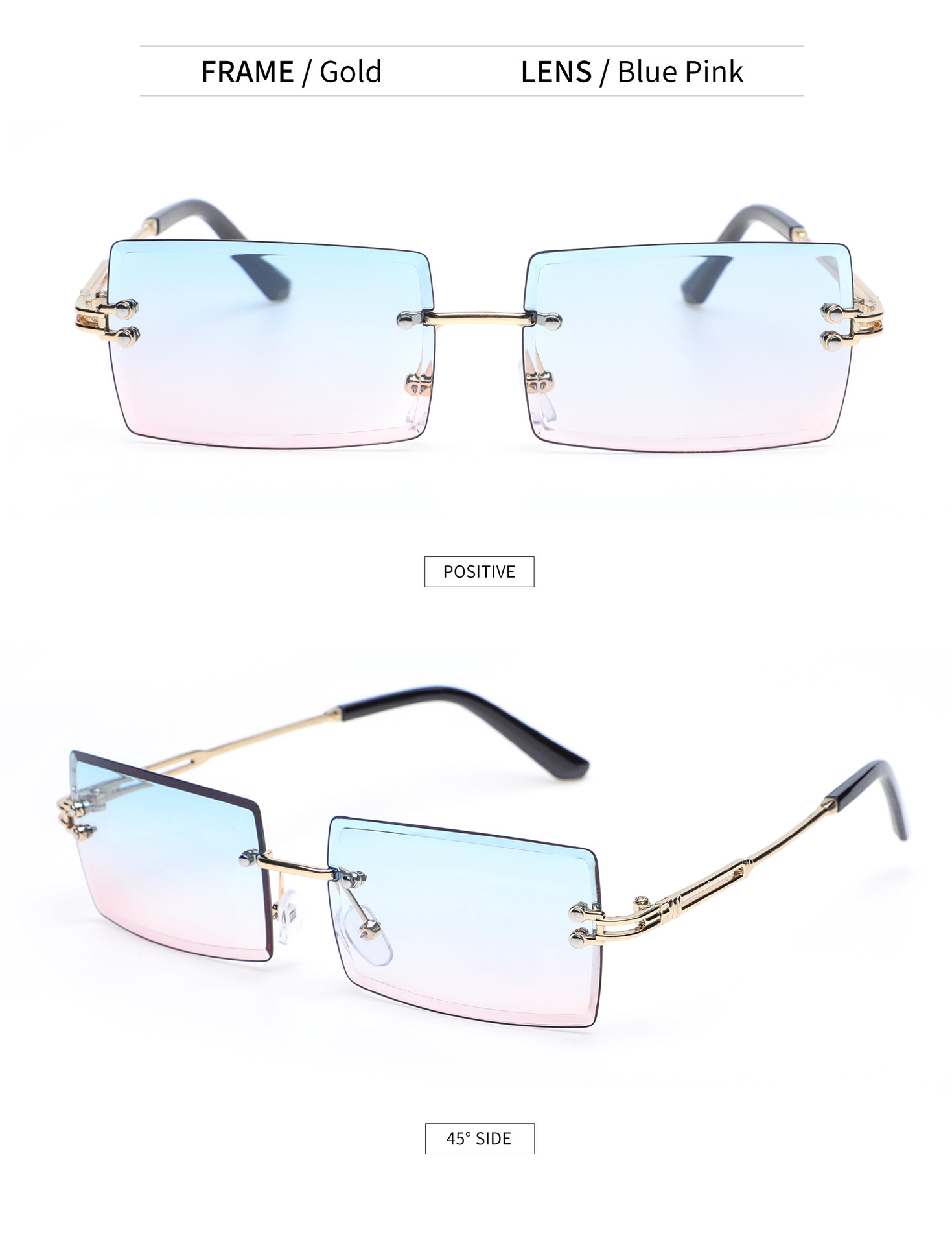 金属无框太阳镜女士批发眼镜时尚欧美方框超轻男款眼镜防晒墨镜详情15