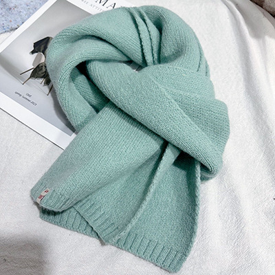 One-piece consignment wholesale of Korean solid color versatile autumn and winter new woolen couple and student small scarves, cute knitted warm scarves, street stall wholesale pic 2