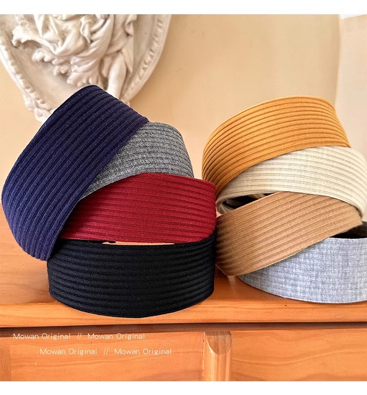 易梦玲同款窄版针织宽边发箍女高颅顶运动加宽发带头箍高级感头饰详情8