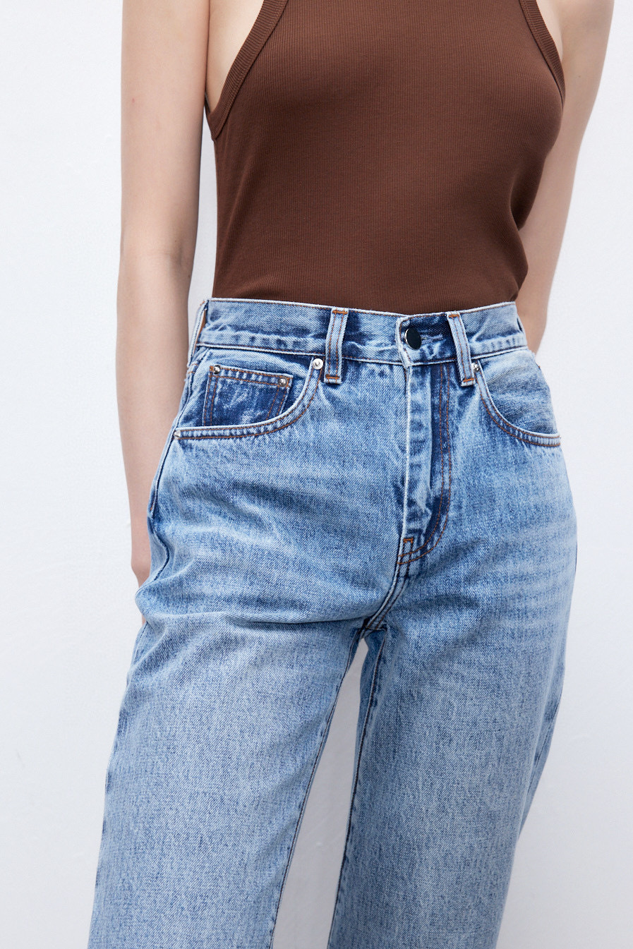 【UpperClass Series 】OriginalTwisted Classic Twisted Stitch jeans for mid-to-high-waisted women pic 7