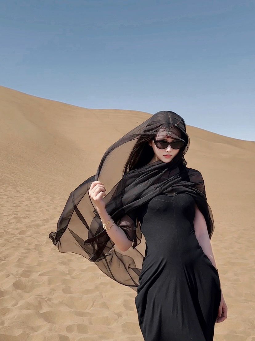 超大防晒丝巾迪拜清真寺沙漠旅游拍照头巾雪纺民族风披肩围巾女详情1