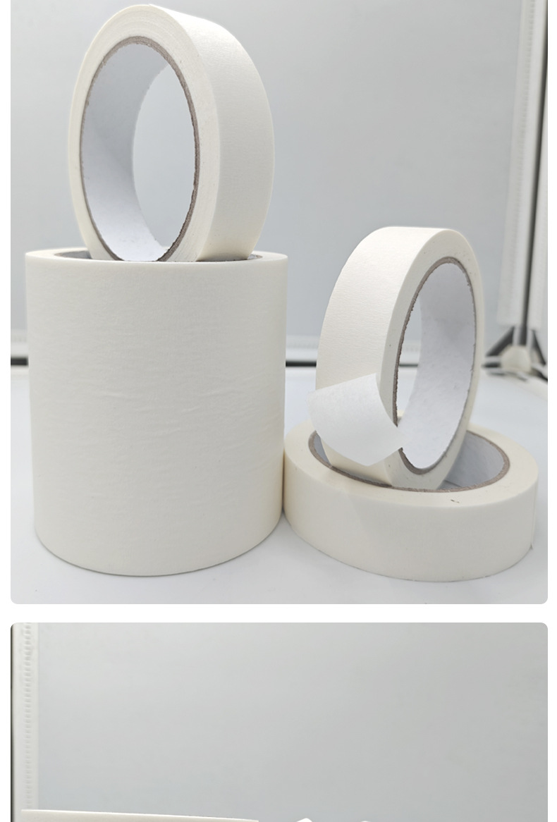 Cross-border adhesive, easy-to-tear white masking tape, spray paint masking, decoration art, color separation, wrinkle masking tape pic 8