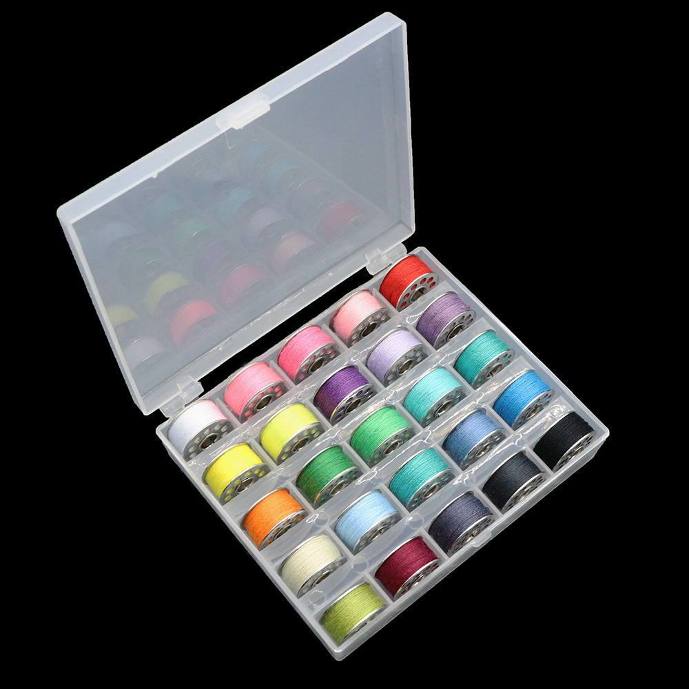 厂家批发家用缝纫机梭芯彩色绕线梭心25/36格梭心套装彩色缝纫线详情12