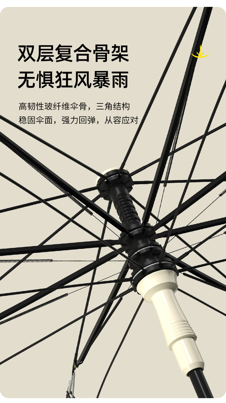 长柄双层自动反向雨伞纯色大号晴雨两用抗风防雨车载专用反向伞男详情9