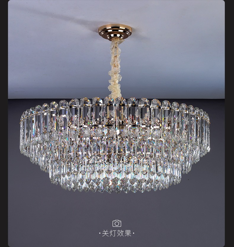 Luz lujo candelabro de cristal sala de estar lámpara principal post moderno minimalista atmósfera creativa francés comedor dormitorio lámpara pic 8