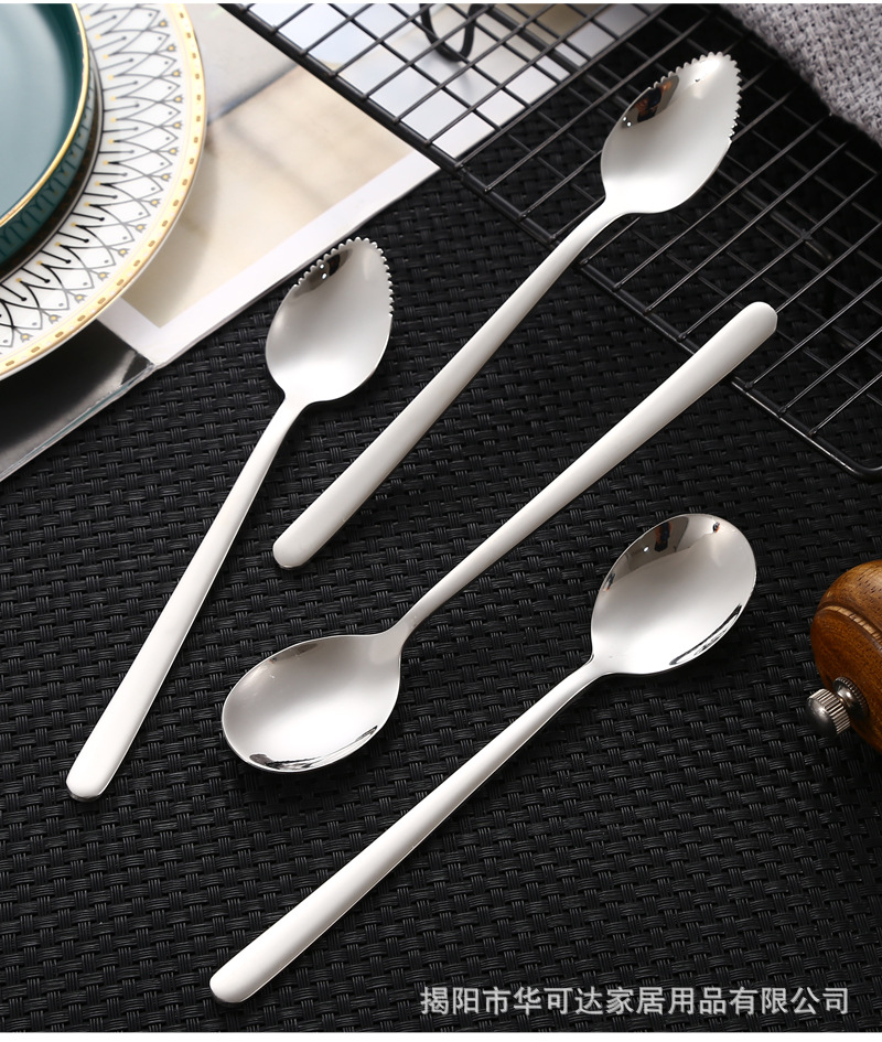 304 stainless steel baby food puree scraper, apple spoon with teeth, infant and toddler fruit puree scraper, logo made pic 19