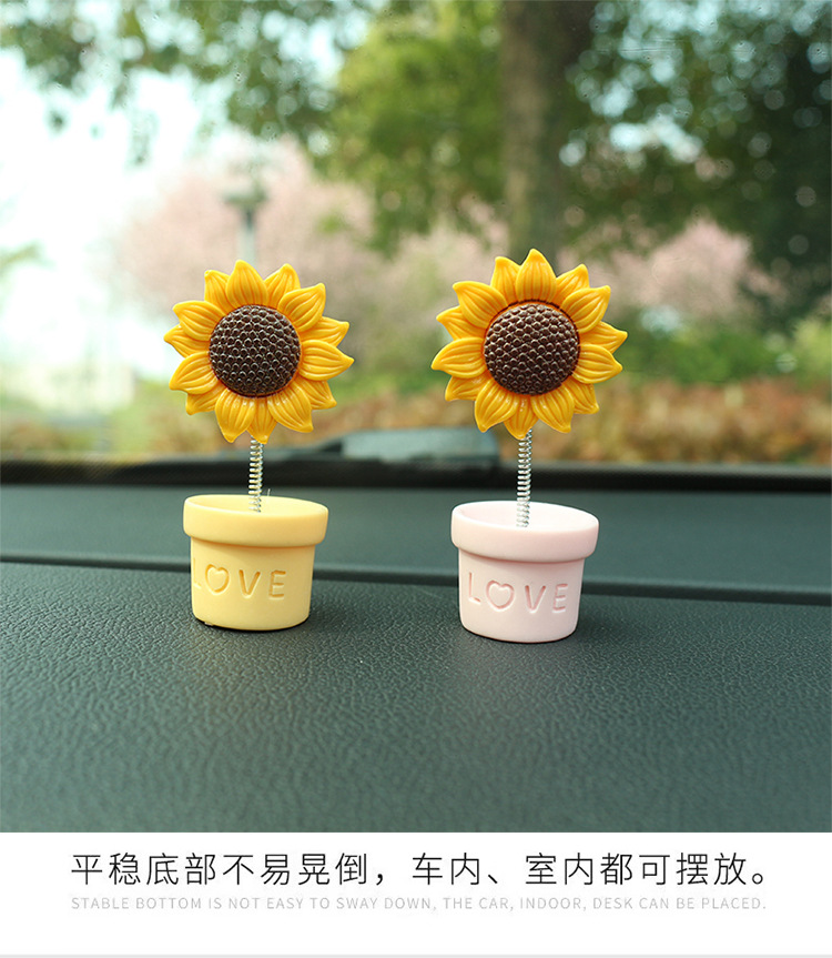 2024 New Sunflower Car oscillating ornaments, fresh sunflower small ornaments for car center console decoration pic 9