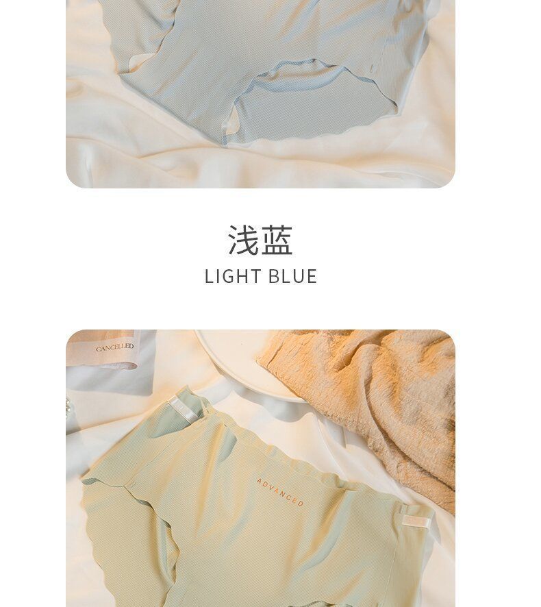 网红直播爆款冰丝无痕内裤中腰薄款甜美少女蜜桃臀速干提臀三角裤详情17