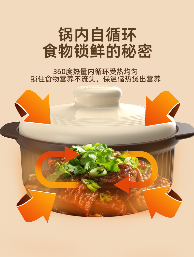 Household clay pot gas stove high-temperature resistant soup and meat stew pot 煲仔饭 porridge new style ceramic pot pic 2