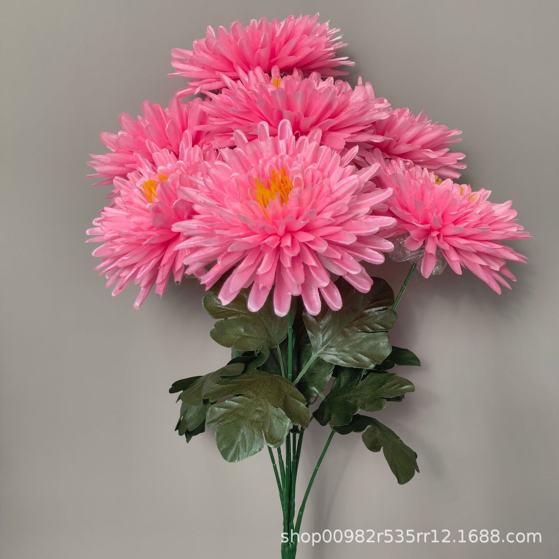 跨境7头仿真花针菊清明节祭祀上坟假花殡仪馆绢花大把束菊花批发详情9
