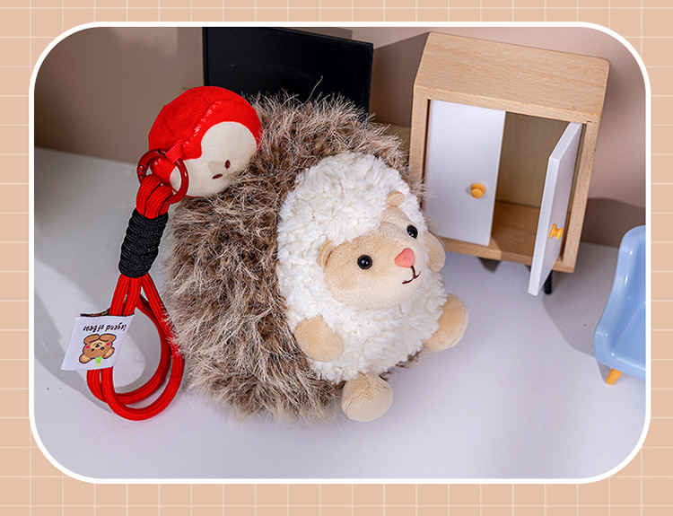 Adorable pequeño erizo peluche muñeca bondadoso bolsa colgante mesa pendulo simulación animal regalo de cumpleaños pic 16
