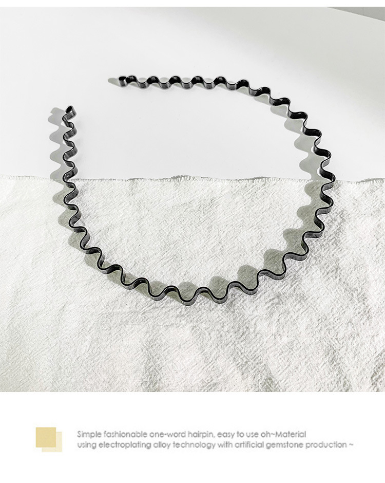 日韩男女发箍背头运动黑色波浪铁头箍钢丝弹簧头扣2元店货源头饰详情7