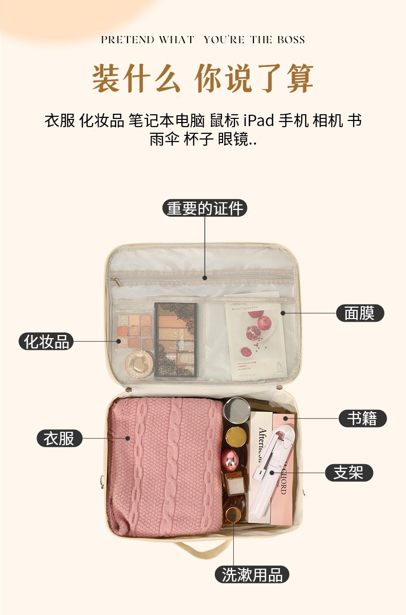 学生行李箱附加包收纳袋整理包出门便携可套拉杆化妆包衣物旅行包详情18
