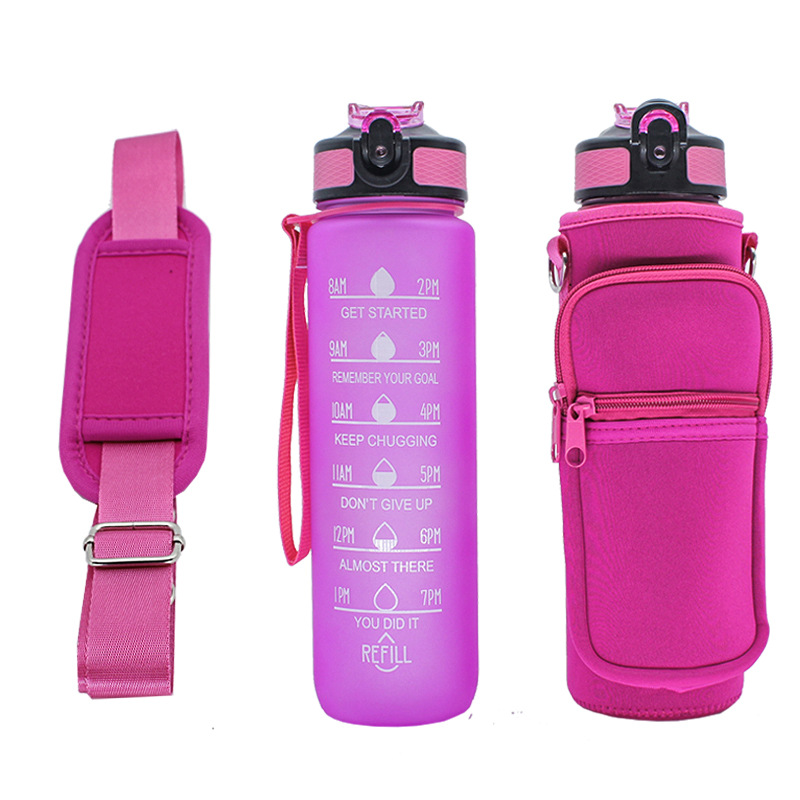 Wholesale SBR diving material outdoor sports water bottle cup covers, hand-held shoulder strap portable thermos flask protective covers from the manufacturer pic 37